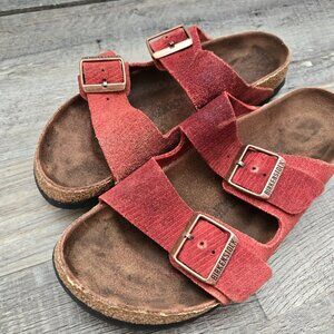 Birkenstocks 40 Orange Lightly loved and freshly cleaned